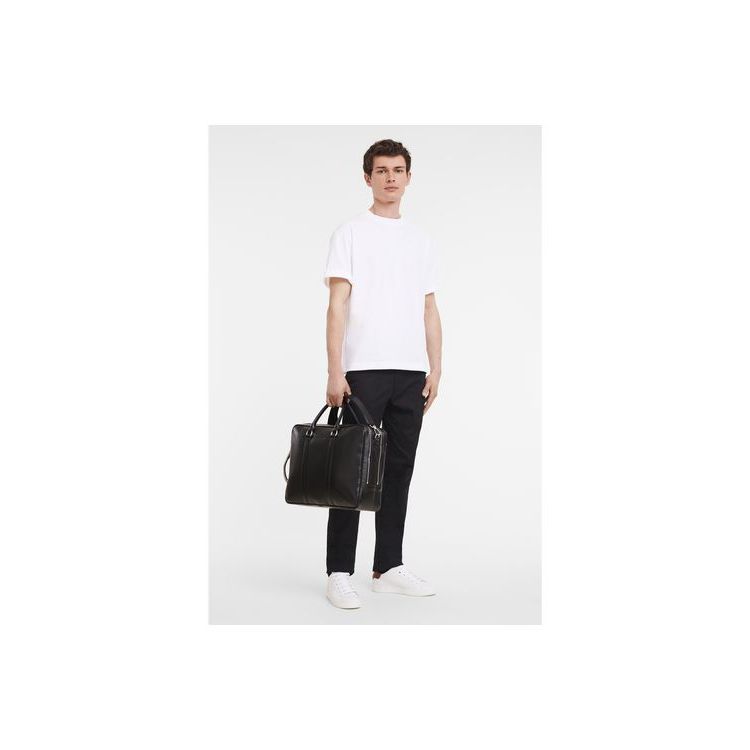 Longchamp Briefcase L Bőr Aktatáska Fekete | 239654BTQ