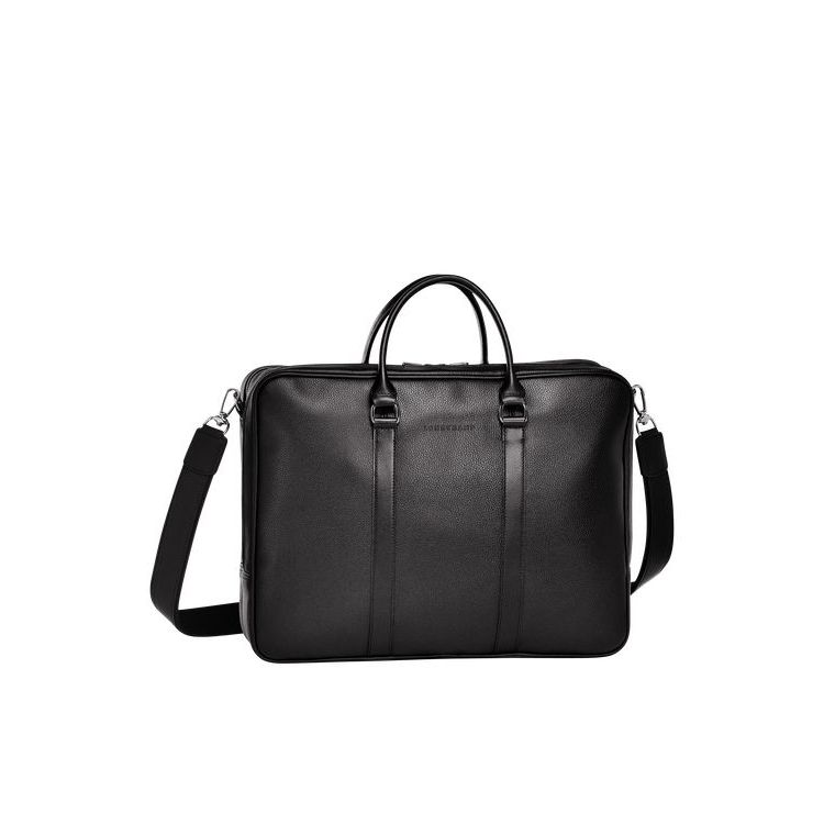 Longchamp Briefcase L Bőr Aktatáska Fekete | 239654BTQ