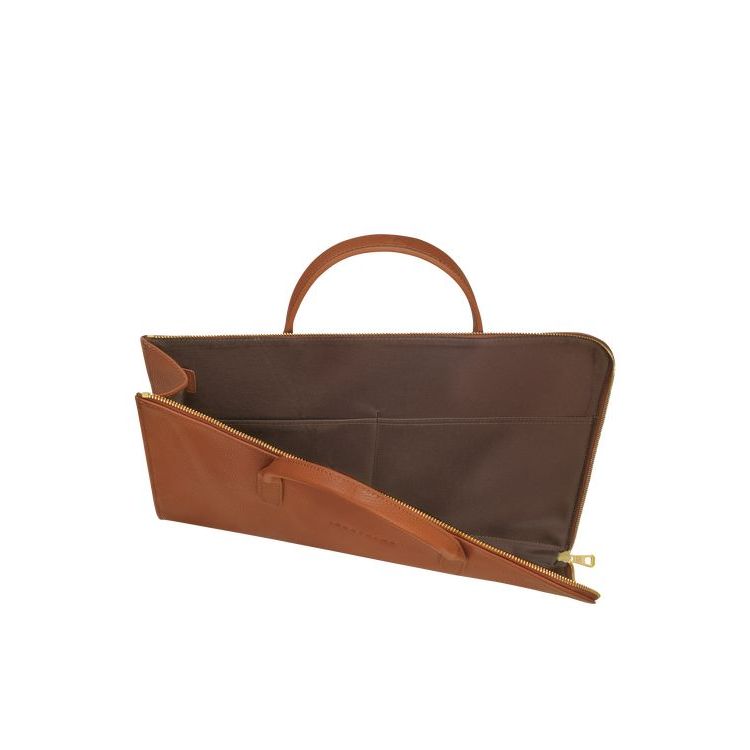 Longchamp Briefcase S Caramel Bőr Aktatáska Barna | 308279MIY