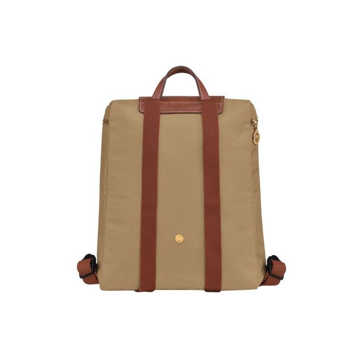 Longchamp Desert Recycled canvas Hátizsák Khaki | 985410ERN