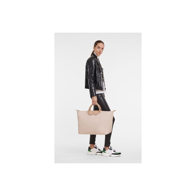 Longchamp L Flowers Recycled canvas Utazótáskák Világos Rózsaszín | 310645GDT