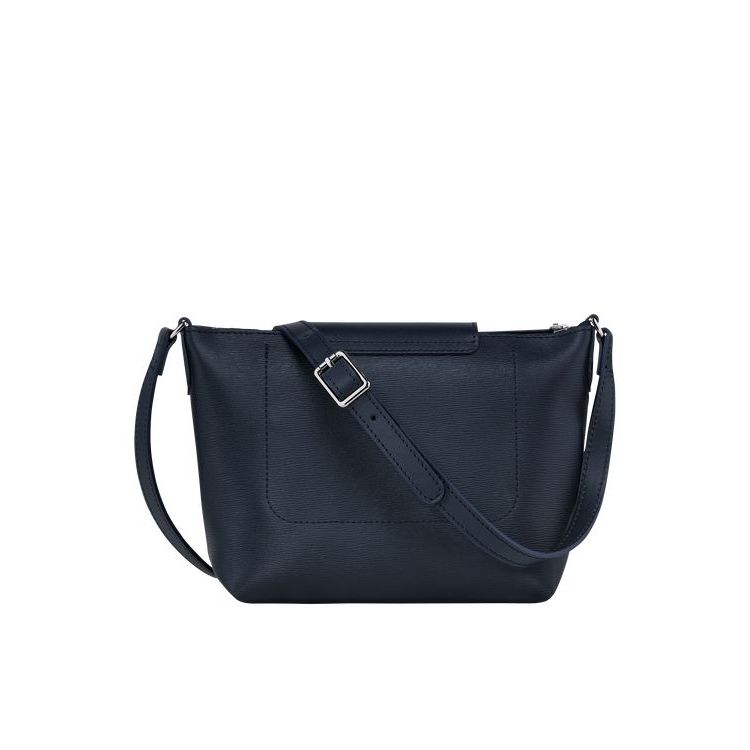 Longchamp Vászon Crossbody Táska Sötétkék | 489056MQV