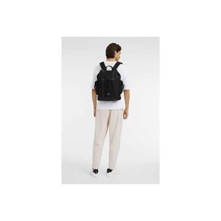 Longchamp Vászon Hátizsák Fekete | 698730WXP